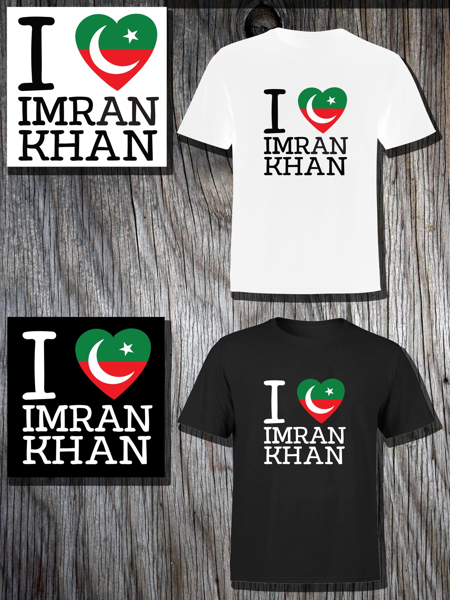 I Love Imran Khan – PTI Flag Heart Tee