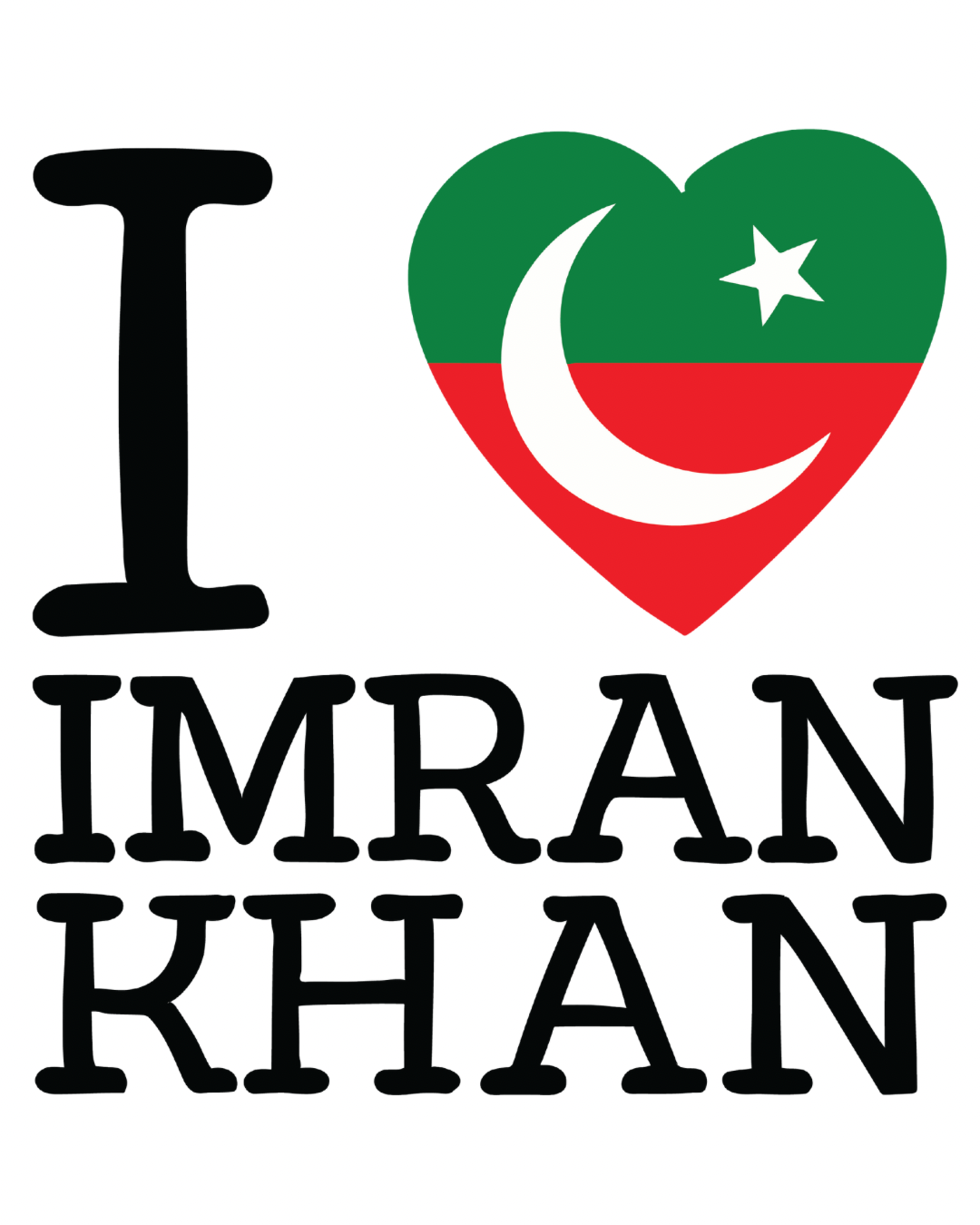 I Love Imran Khan – PTI Flag Heart Tee