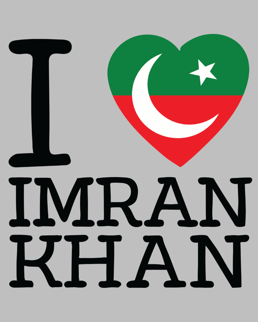 I Love Imran Khan – PTI Flag Heart Tee