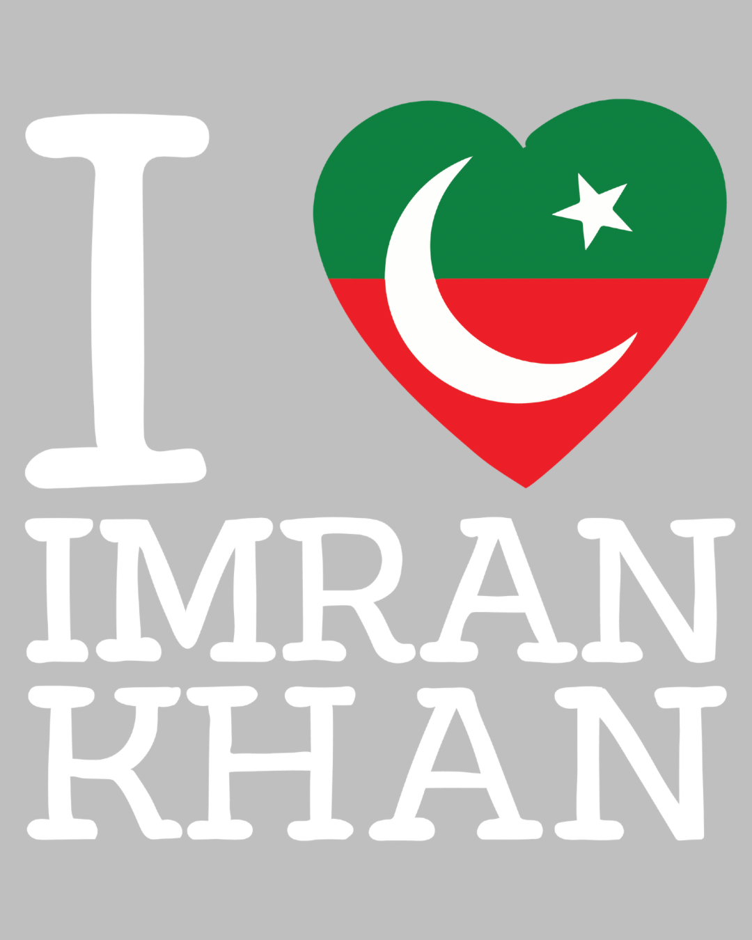 I Love Imran Khan – PTI Flag Heart Tee