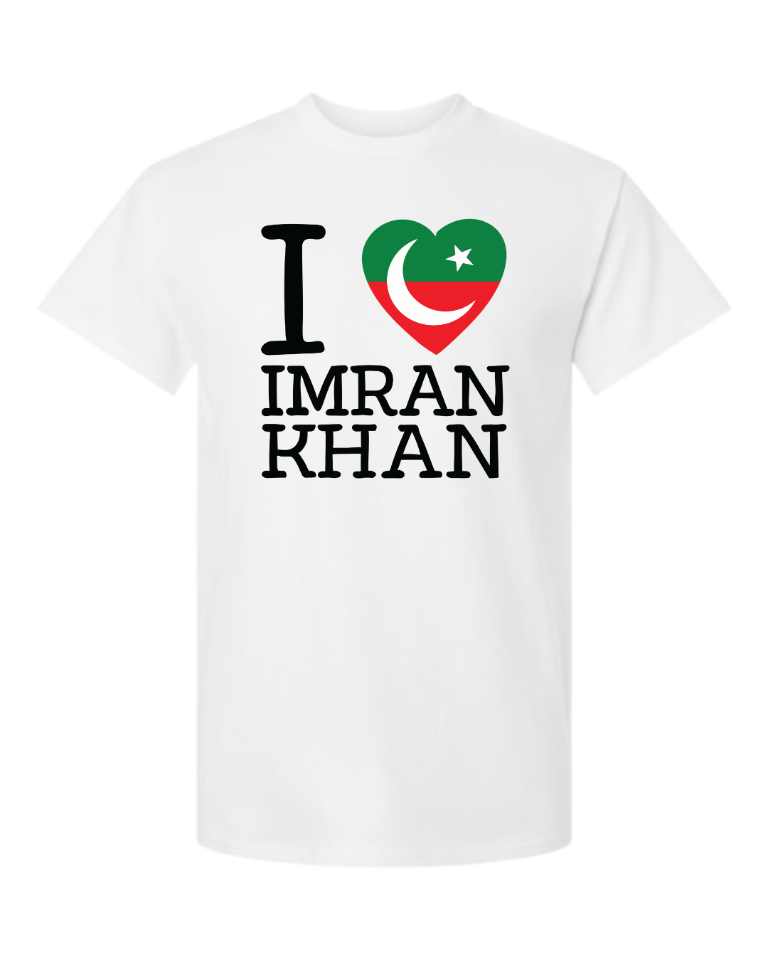 I Love Imran Khan – PTI Flag Heart Tee