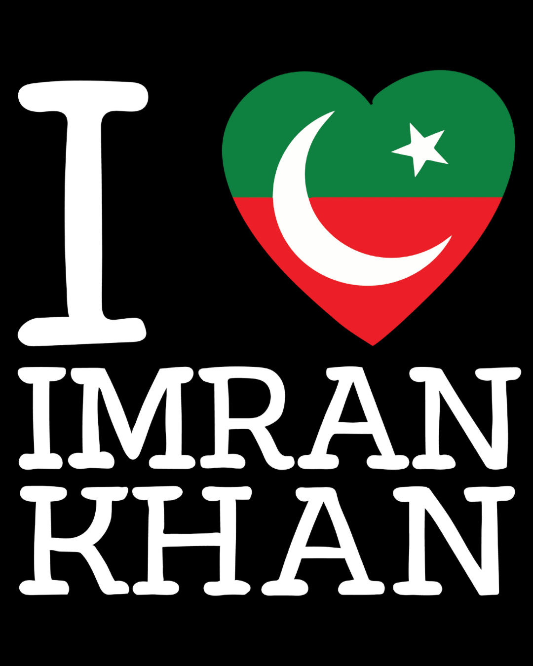 I Love Imran Khan – PTI Flag Heart Tee